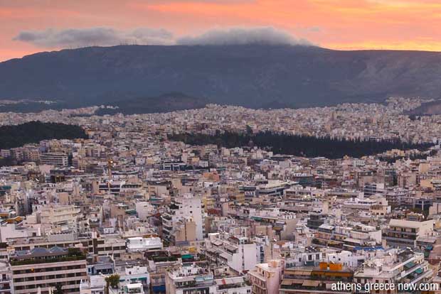 Athens Greece and Hymettus