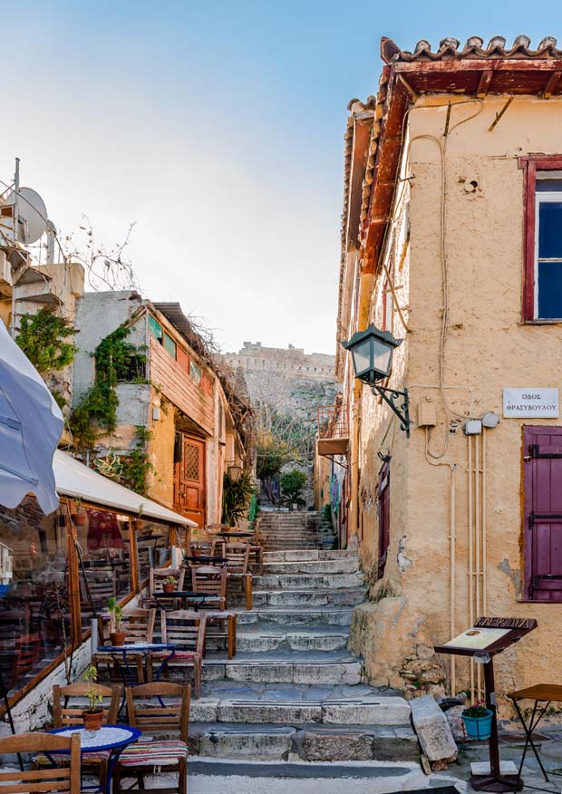 Plaka area in Athens Greece 