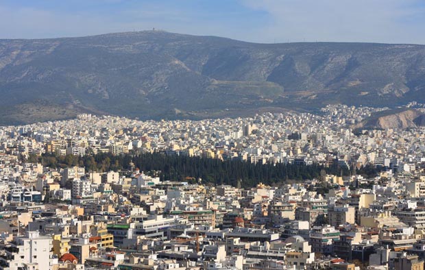 Mount Hymettus in Athens Greece
