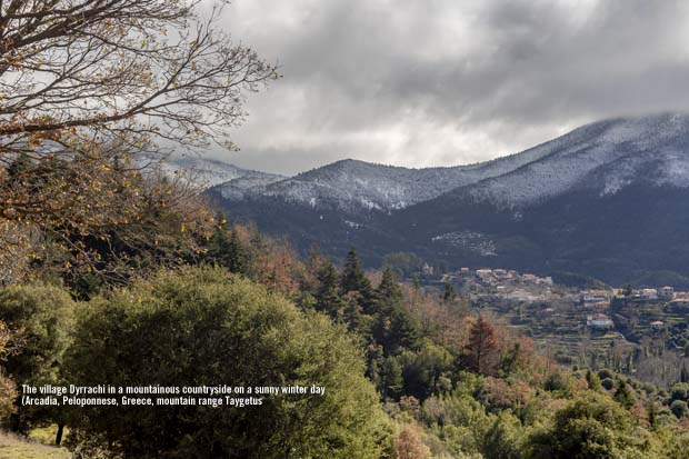 Dyrrachi village in the Taygetus mountain range in Arcadia, Peloponnese, Greece