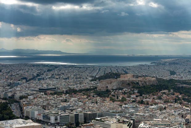 View over Athens Greece