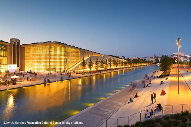 Stavros Niarchos Foundation Cultural Center in city of Athens
