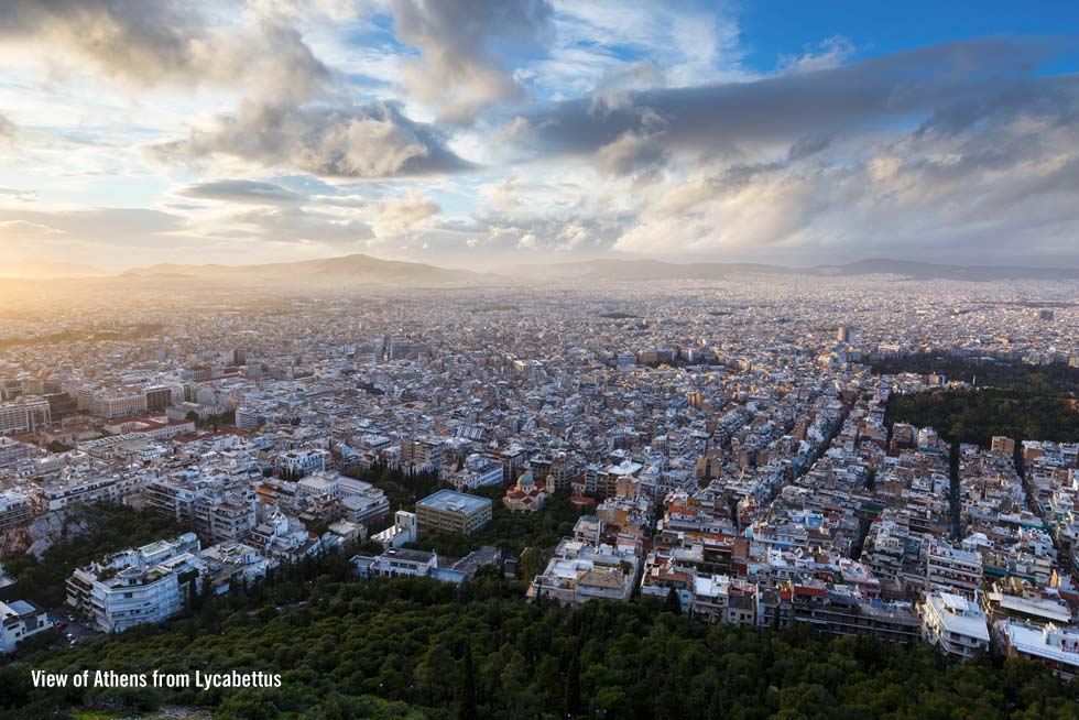 Lycabettus view of Athens Greece