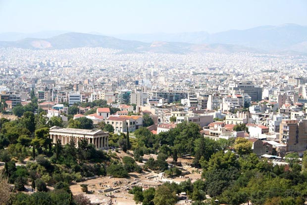 Daytime over Athens Greece