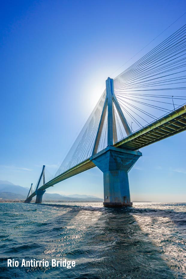 Rio Antirrio Bridge Between the Gulf of Patras and Gulf od Corinth