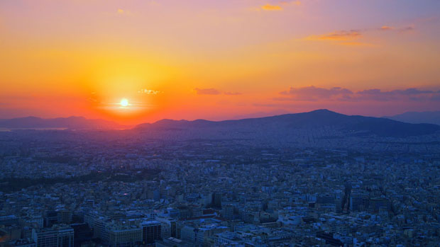Sunset Red over Athens
