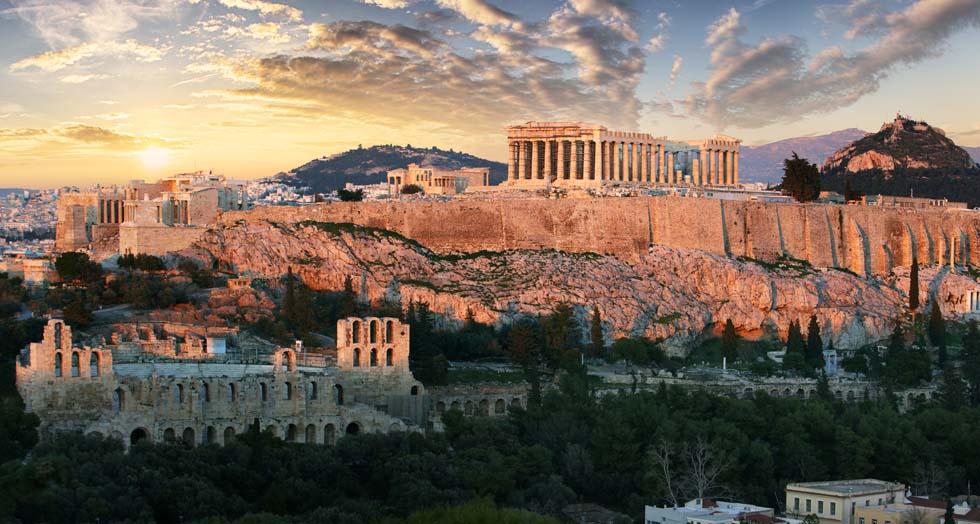 Acropolis over Athens Greece