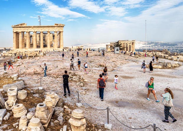 Acropolis with tourists