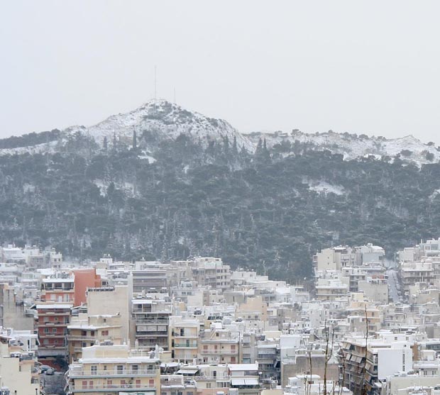 Athens Greece Snow