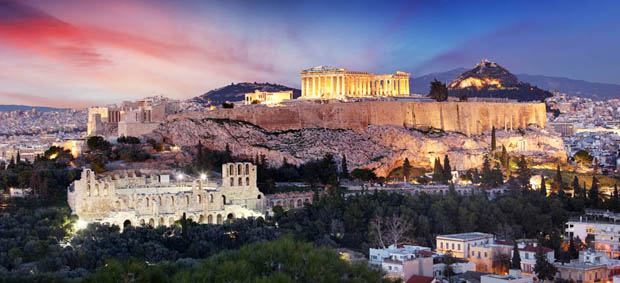 Sunset over Athens Greee