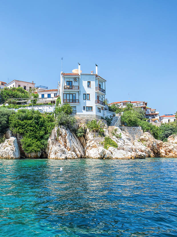 Waters at the old port of Skiathos 