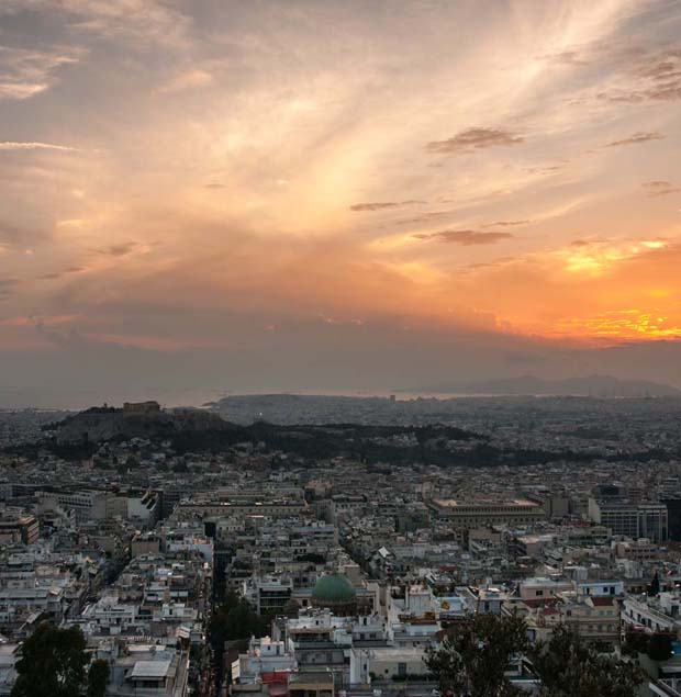 Panoramic view of Athens Greece
