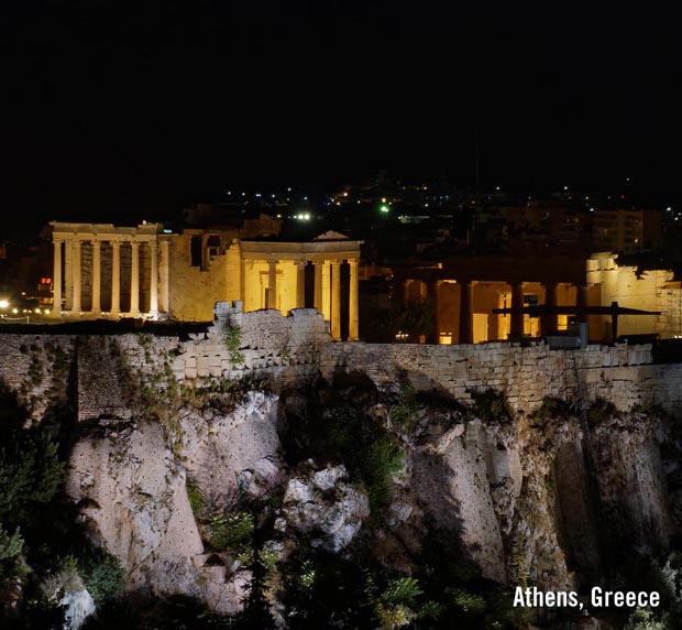 Athens Greece Acropolis at Night