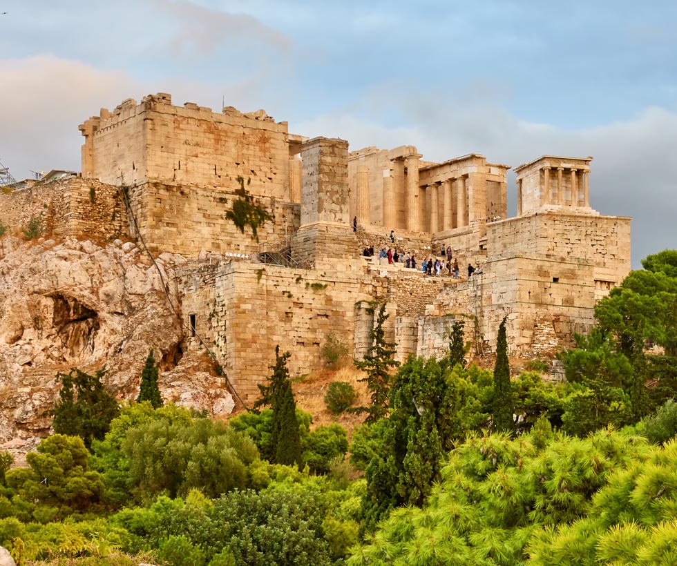 Enlarged - side walls of Acropolis Athens Greece