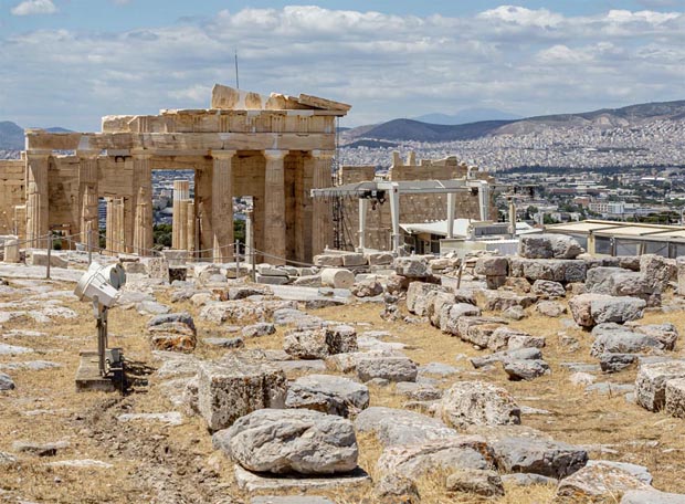 Acropolis and Parthenon over Athens Greece