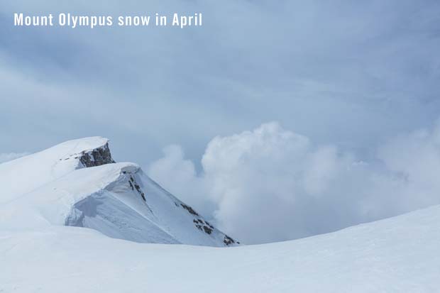 Mount Olympus snow in April