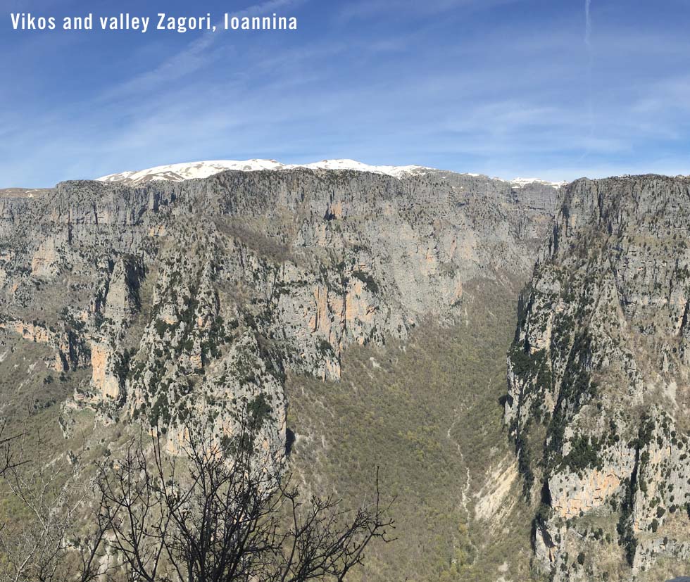 The Vikos canyon mountains and the valley Zagori, Ioannina, Greece