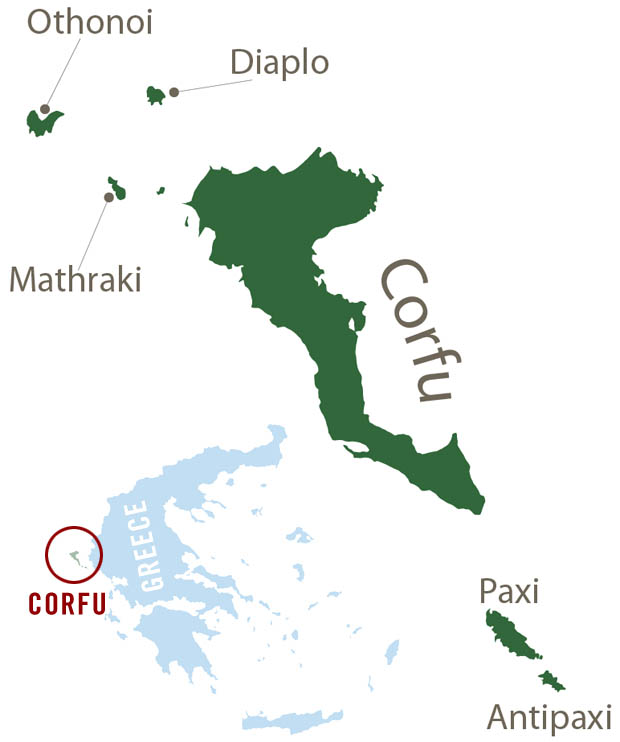 Map of Corfu area