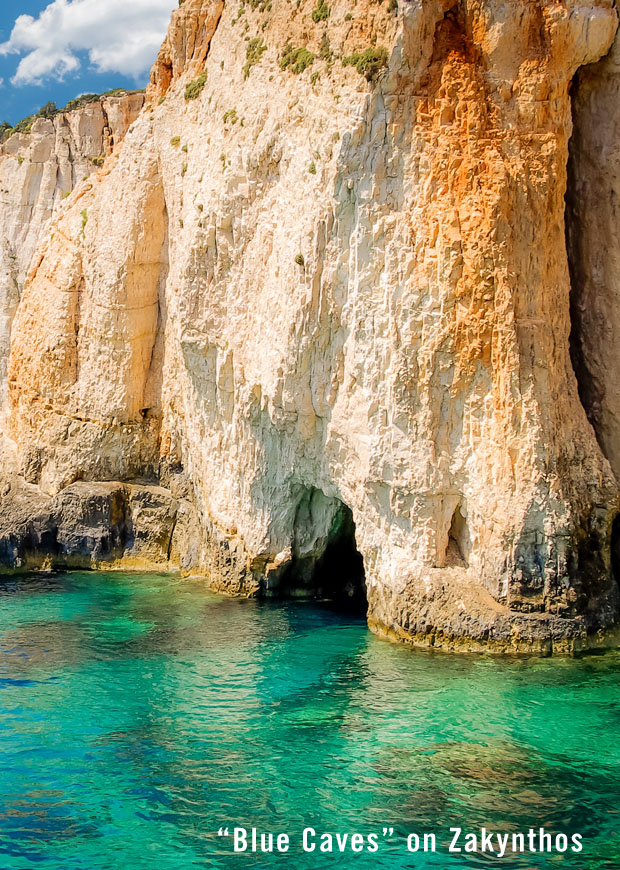 Blue Caves on coast of Zante Zakynthos