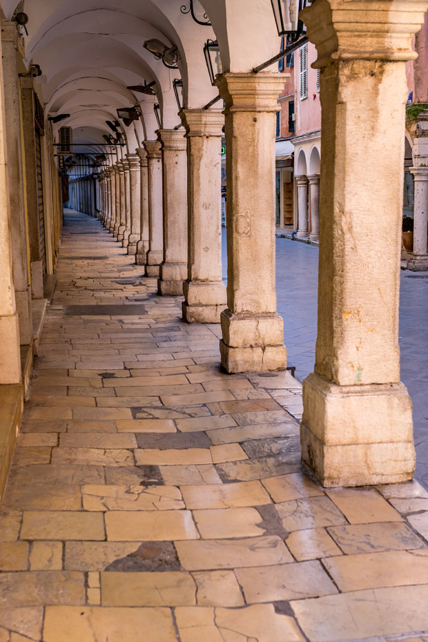 Column walkway on Corfu