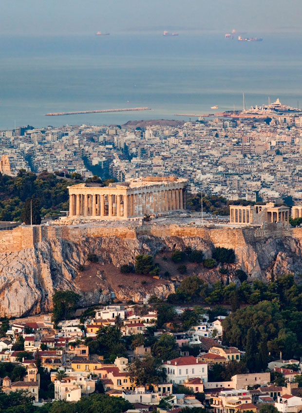 Acropolis by day and from the Sky