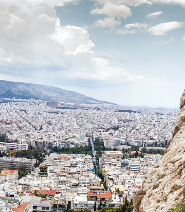 Cluster of buildings in Athens Greece