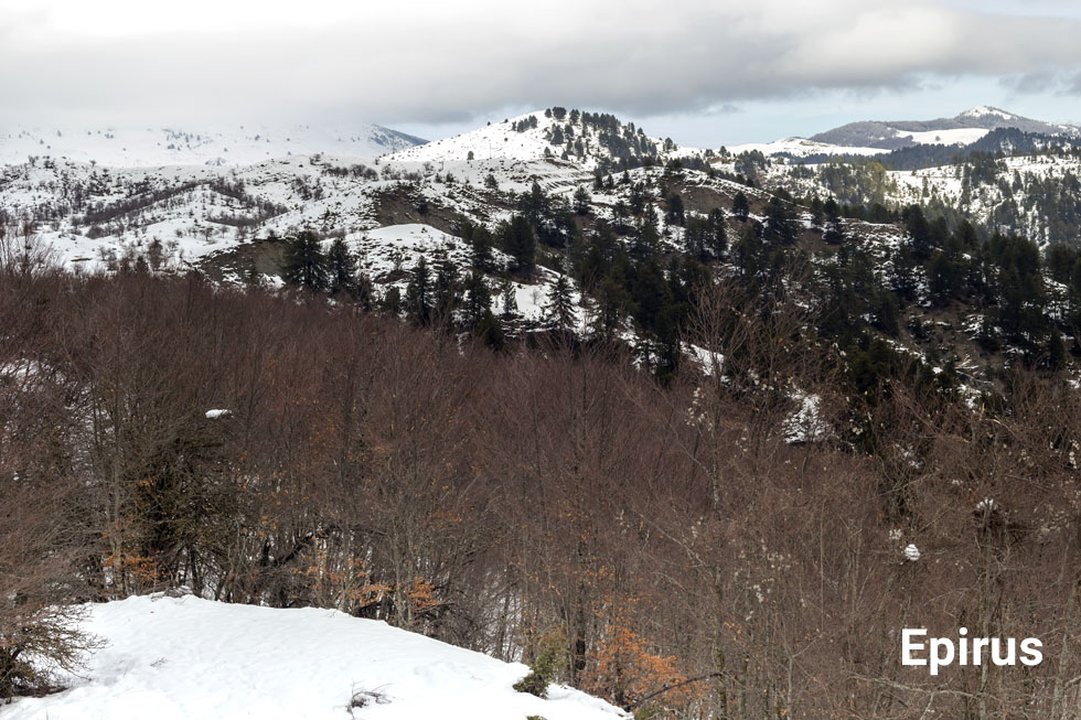 Epirus snow on mountains