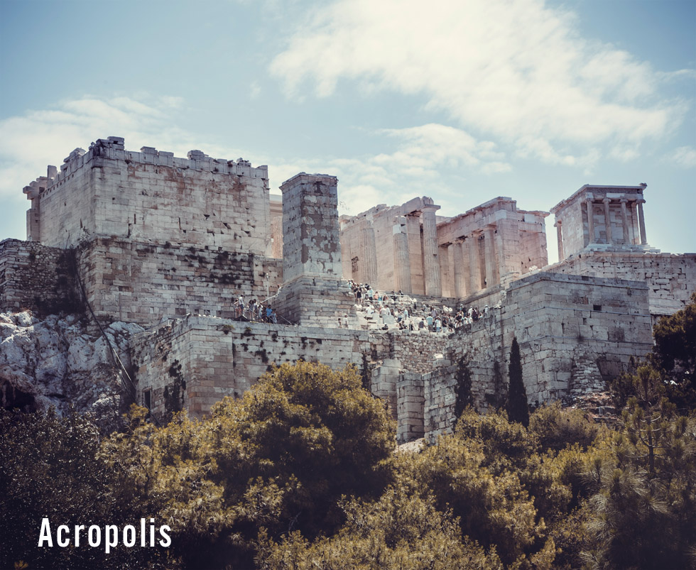 Acropolis under the sun in Athens