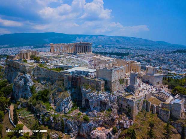 Acropolis Aerial Photo Parthenon Athens Greece