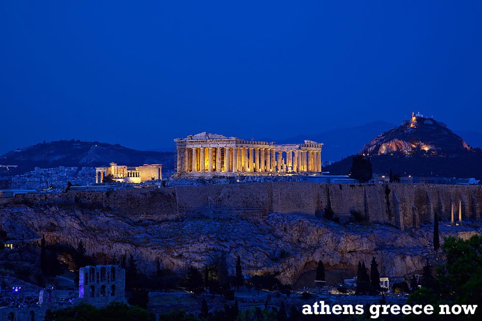 Acropolis at night - Athens Greece Dusk