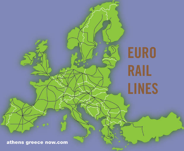 Euro Rail Lines Map