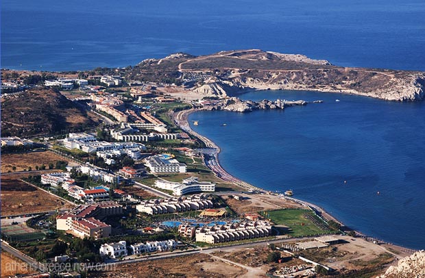 Island of Rhodes from the air - Greece Mediterranean