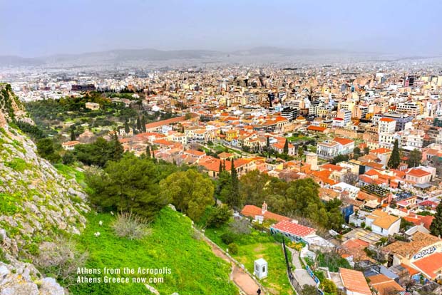 Agora in Athens Greece from Acropolis hill Greece