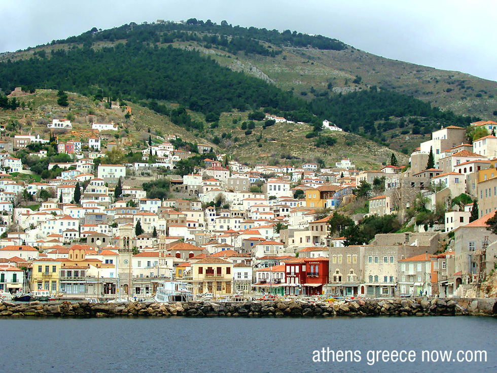 The island of Hydra, Greece, view from the water