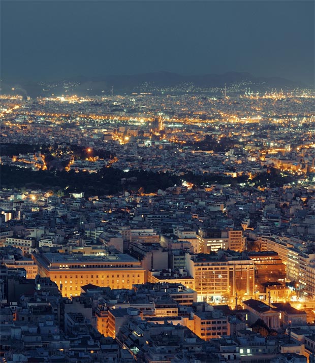 Night time in Athens