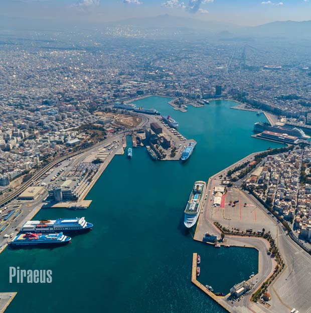 Sky view of Piraeus