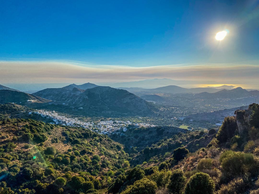 Smoke and sky over Athens and the Saronic Gulf