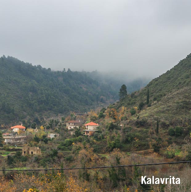 Kalavrita village in winter