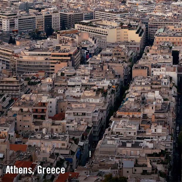 Overlooking buildings of Athens Greece