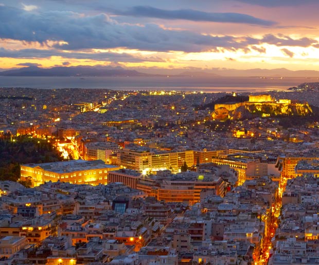 Sunset Colors over Athens Greece