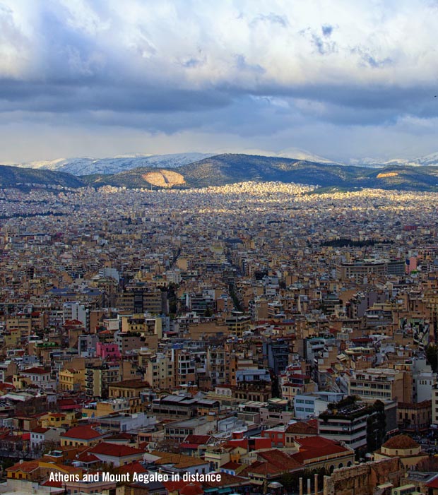 Mount Aegaleo in Athens Greece