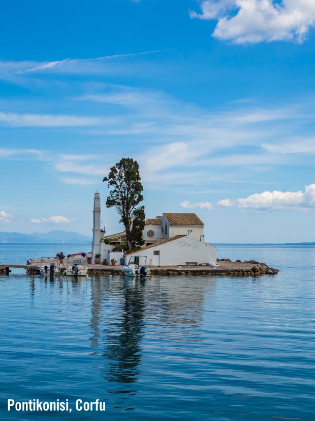 Pontikonisi Island on Corfu Greece