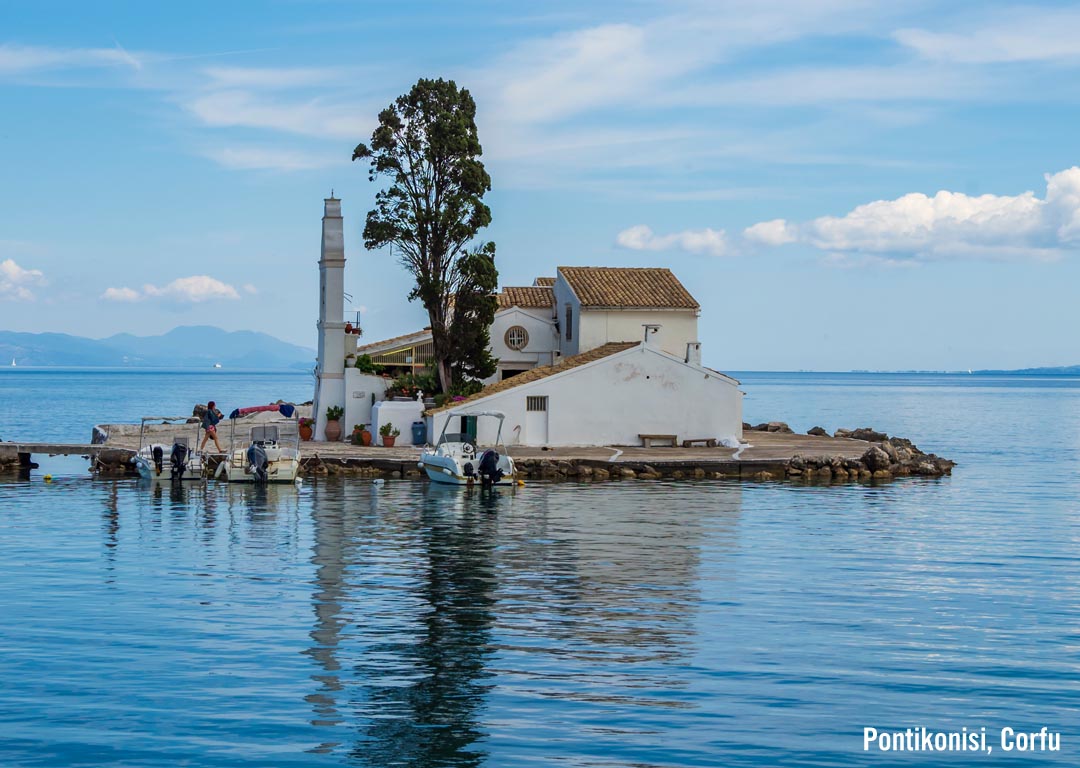 Pontikonisi Island on Corfu Greece