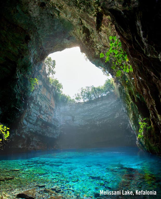 Melissani Lake on the island of Kefalonia Melissani Lake on the island of Kefalonia