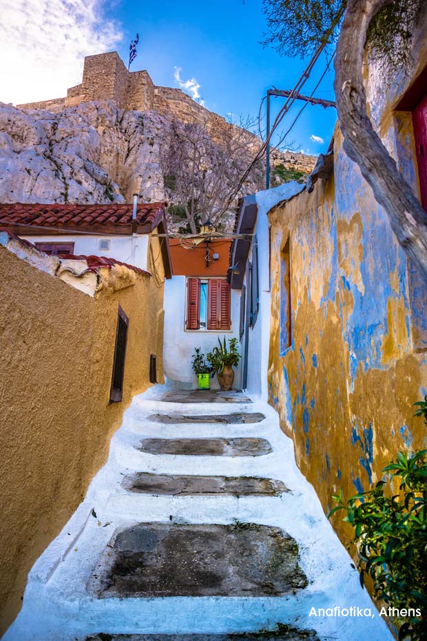 Stairs in Anafiotika in Athens Greece below the Acropolis Stairs in Anafiotika in Athens Greece below the Acropolis