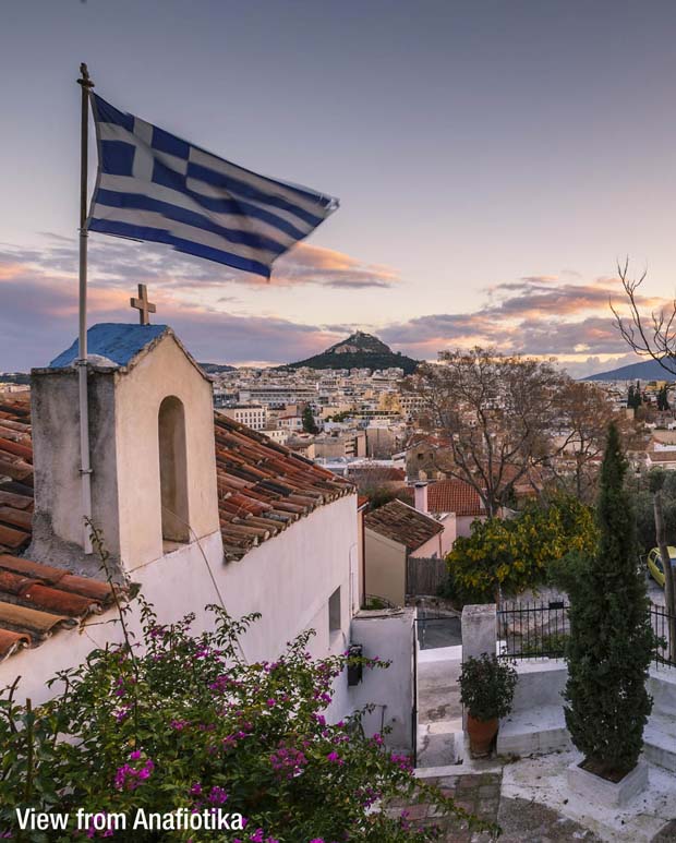 Anafiotika sunset in Athens